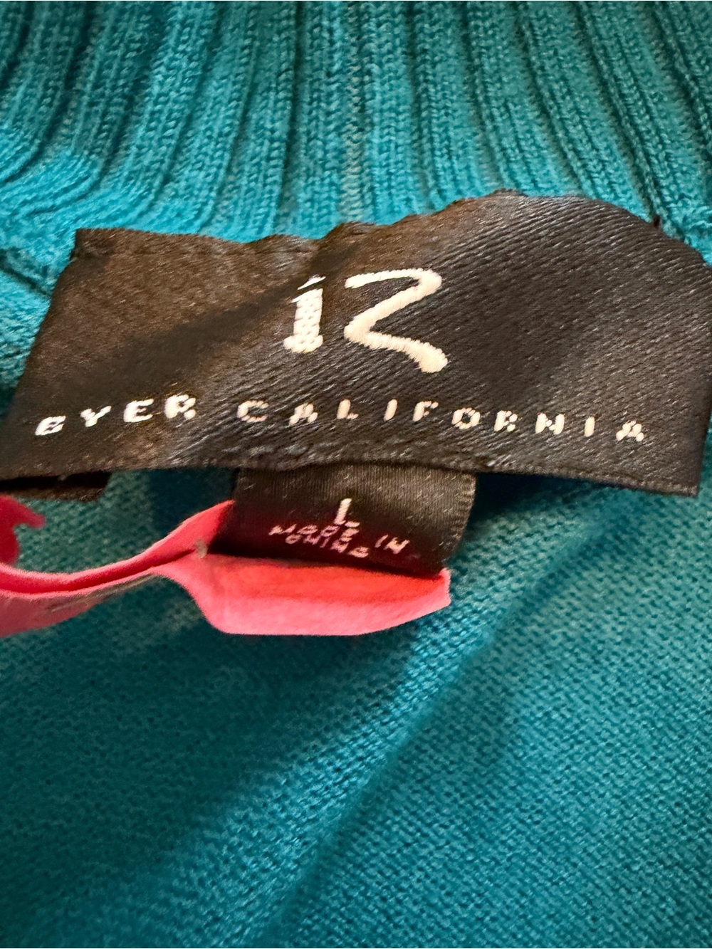Byer California Teal Wrap Shawl-Collar Cardigan - Picture 2 of 2